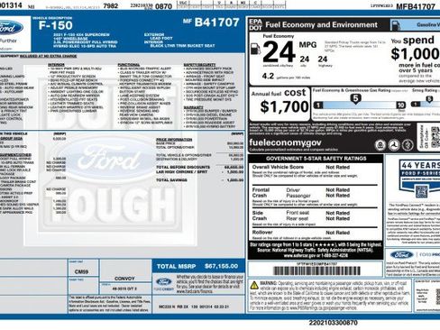 Used 2021 Ford F150 Lariat w/ Equipment Group 502A High AWD/4WD image 3