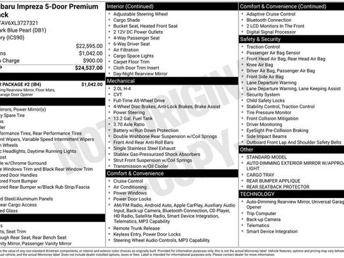 Used 2020 Subaru Impreza Premium w/ Popular Package #2 image 6