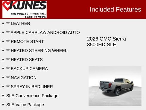 New 2026 GMC Sierra 3500 SLE w/ SLE Value Package image 3