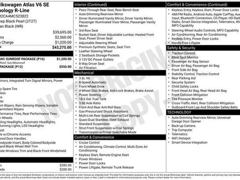 Used 2021 Volkswagen Atlas SE w/ Panoramic Sunroof Package FWD image 15