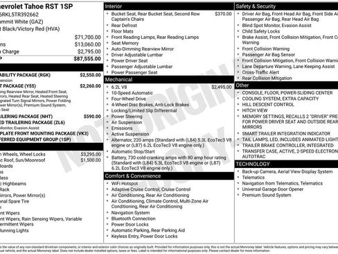 New 2026 Chevrolet Tahoe RST w/ RST Capability Package AWD/4WD image 36