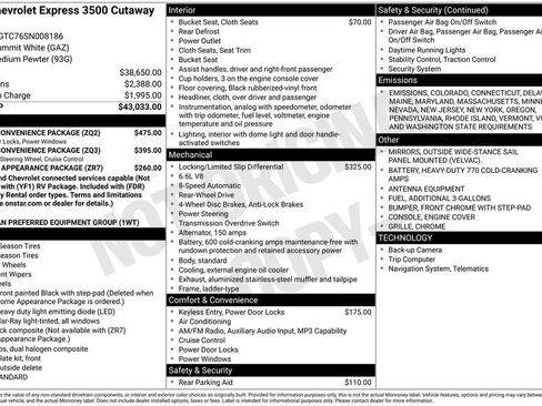 New 2025 Chevrolet Express 3500 w/ Power Convenience Package image 22