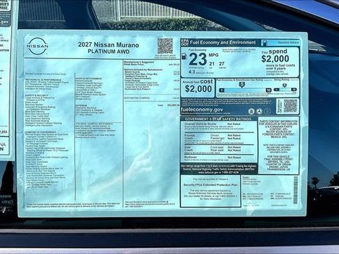 New 2027 Nissan Murano Platinum w/ Cargo Package AWD/4WD image 14