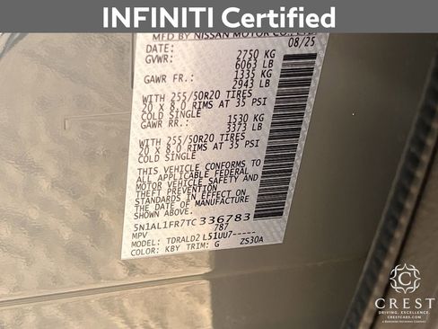 Certified 2026 INFINITI QX60 Luxe w/ Cargo Package image 32