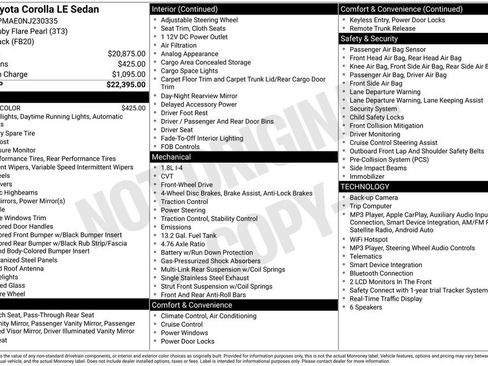 Certified 2022 Toyota Corolla LE FWD image 3