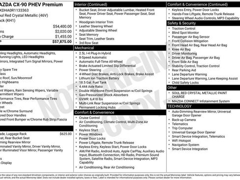 Used 2024 MAZDA CX-90 Plug-In Hybrid w/ Premium Pkg image 64