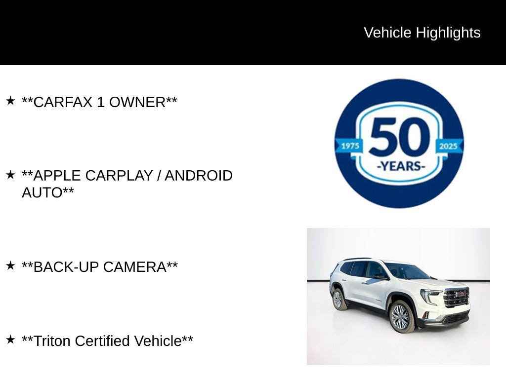 Certified 2024 GMC Acadia Elevation w/ LPO, Floor Liner Package AWD/4WD image 5