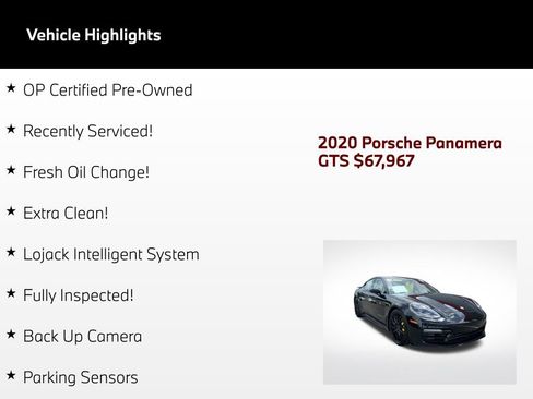 Used 2020 Porsche Panamera GTS AWD/4WD image 2