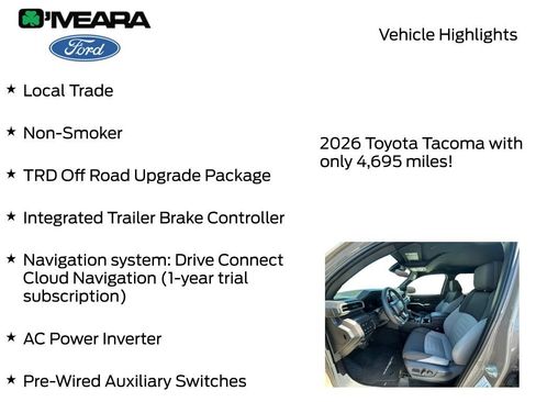 Used 2026 Toyota Tacoma TRD Off-Road w/ TRD Off Road Upgrade Package AWD/4WD image 8