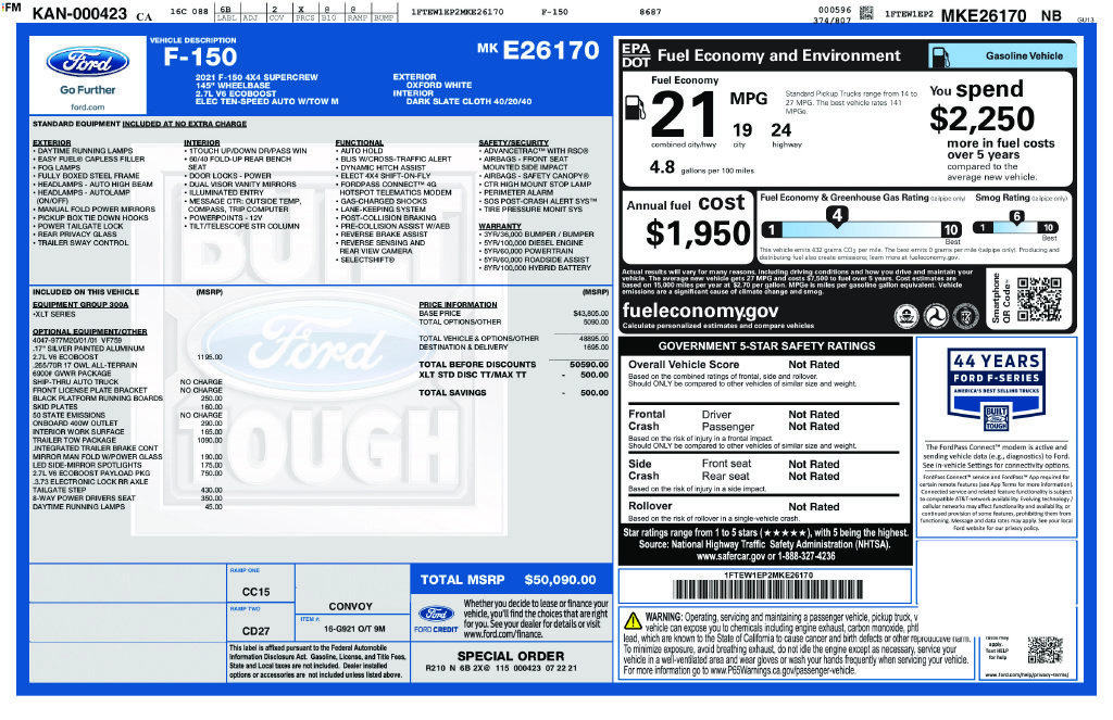 Used 2021 Ford F150 XLT w/ Trailer Tow Package AWD/4WD image 48