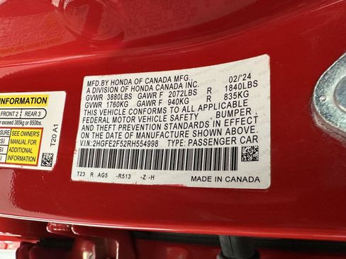 Certified 2024 Honda Civic Sport image 13
