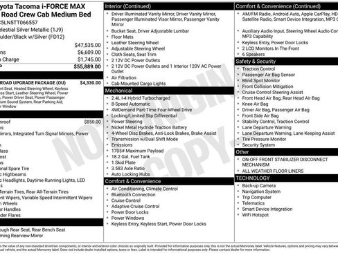 New 2026 Toyota Tacoma TRD Off-Road w/ TRD Off Road Upgrade Package AWD/4WD image 4