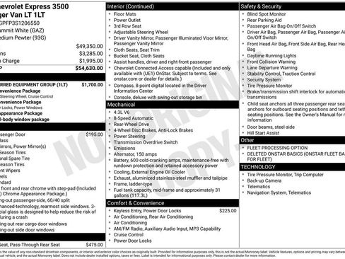 Used 2025 Chevrolet Express 3500 LT w/ LT Preferred Equipment Group RWD image 3