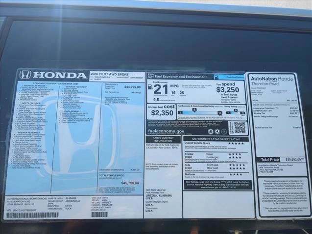 New 2026 Honda Pilot Sport image 22