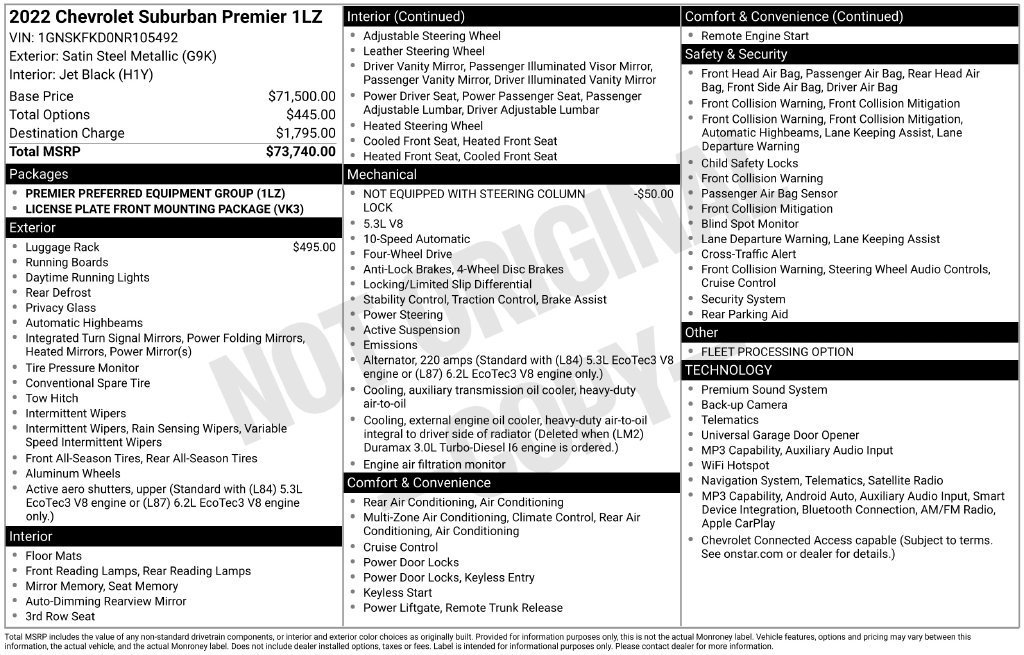 Used 2022 Chevrolet Suburban Premier AWD/4WD image 10