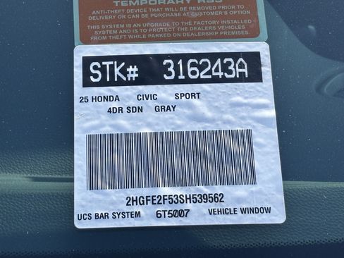 Certified 2025 Honda Civic Sport image 30