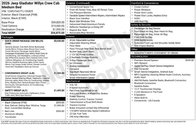 Used 2026 Jeep Gladiator Sport AWD/4WD image 4