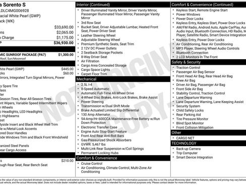 Used 2021 Kia Sorento S w/ Panoramic Sunroof Package image 3