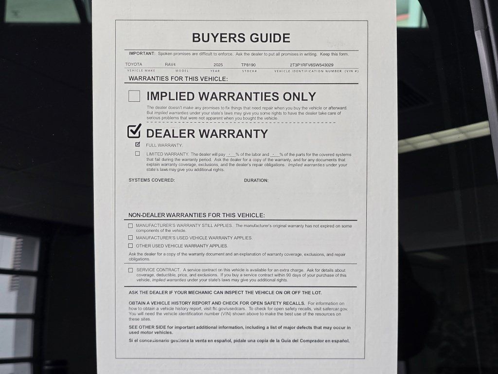 Used 2025 Toyota RAV4 XLE w/ Convenience Package AWD/4WD image 45