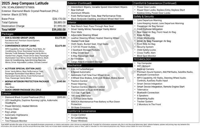 Used 2025 Jeep Compass Latitude w/ Sun & Sound Group AWD/4WD image 19