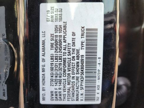 Used 2019 Honda Ridgeline RTL image 21