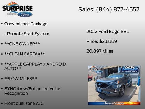 Used 2022 Ford Edge SEL w/ Sport Appearance Package AWD/4WD image 16