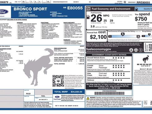 Certified 2024 Ford Bronco Sport Big Bend w/ Convenience Package AWD/4WD image 5