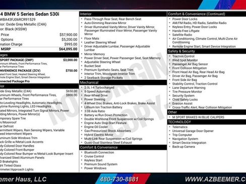 Used 2024 BMW 530i w/ M Sport Package RWD image 3