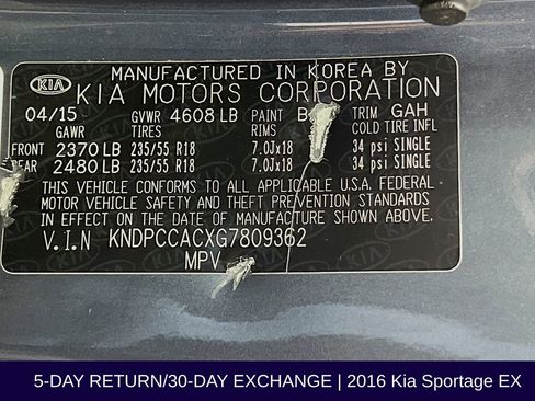 Used 2016 Kia Sportage EX w/ EX Premium Package AWD/4WD image 37