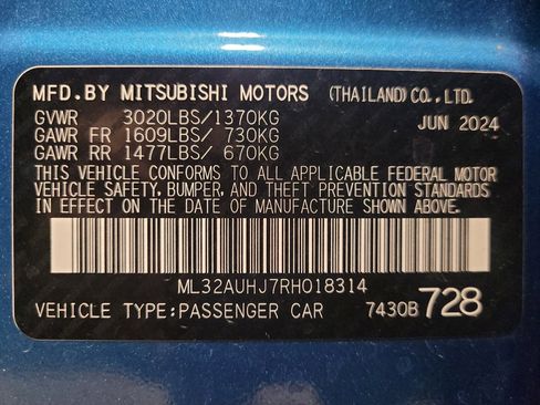 Used 2024 Mitsubishi Mirage ES FWD image 33