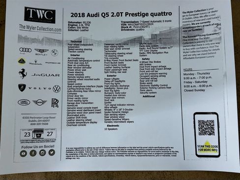 Used 2018 Audi Q5 Prestige w/ Prestige Package AWD/4WD image 47