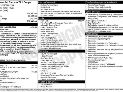 Used 2013 Chevrolet Camaro ZL1 w/ Gray Stripe Package RWD image 6