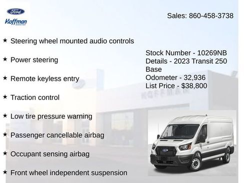 Used 2023 Ford Transit 250 Medium Roof AWD w/ Load Area Protection Package image 3