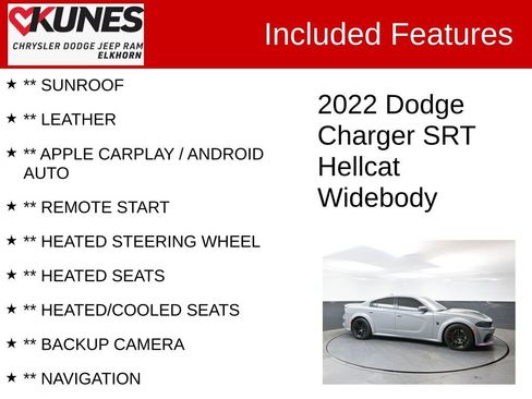 Used 2022 Dodge Charger SRT Hellcat w/ Harman/Kardon Audio Group RWD image 2