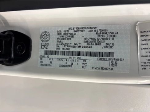 Used 2021 Ford F150 Platinum w/ Max Trailer Tow Package image 29