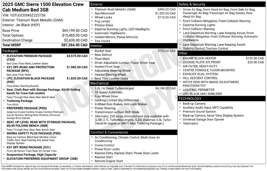 Used 2025 GMC Sierra 1500 Elevation w/ Elevation Premium Package AWD/4WD image 82