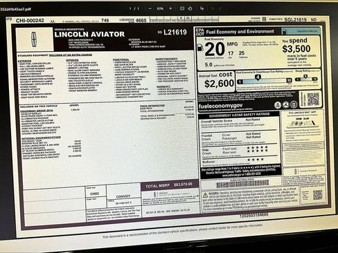 New 2025 Lincoln Aviator Reserve w/ Equipment Group 201A image 14