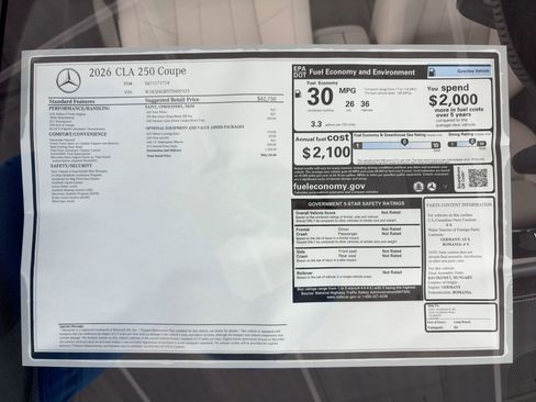 New 2026 Mercedes-Benz CLA 250 image 30