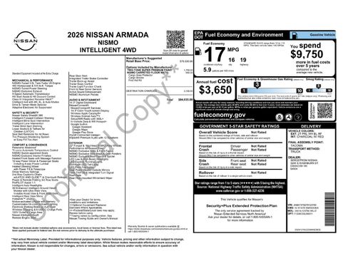 New 2026 Nissan Armada NISMO AWD/4WD image 42