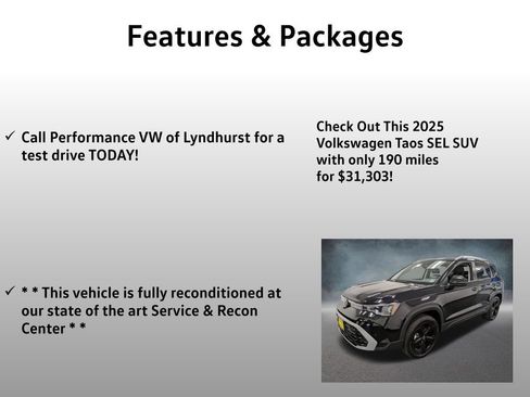 Used 2025 Volkswagen Taos SEL w/ Black Wheel Plus Package AWD/4WD image 4
