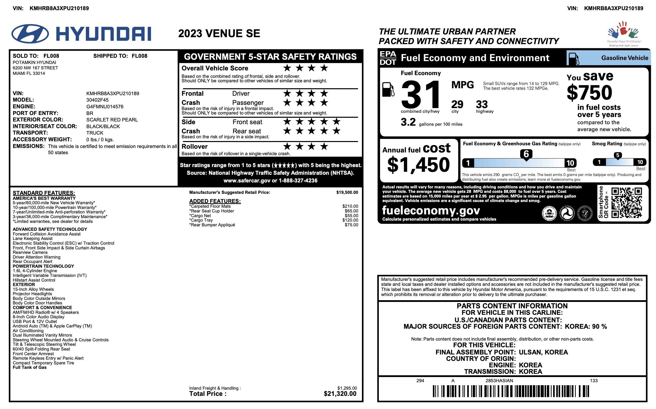 Used 2023 Hyundai Venue SE FWD image 4
