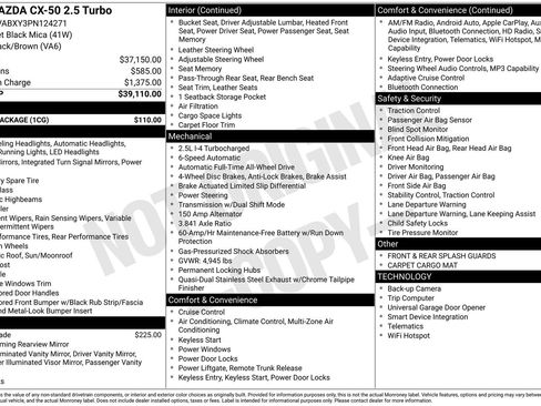 Used 2023 MAZDA CX-50 AWD 2.5 Turbo w/ Cargo Package image 35
