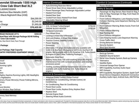 Used 2024 Chevrolet Silverado 1500 High Country w/ Z71 Off-Road Package AWD/4WD image 12