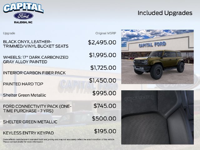 New 2026 Ford Bronco Raptor w/ Interior Carbon Fiber Pack AWD/4WD image 5
