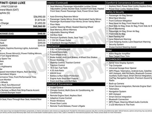 Used 2026 INFINITI QX60 Luxe w/ Cargo Package FWD image 62