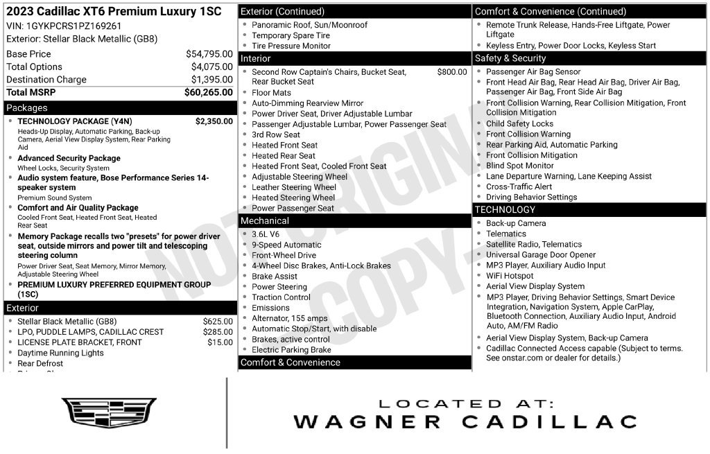 Used 2023 Cadillac XT6 Premium Luxury w/ Technology Package FWD image 1