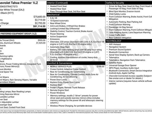 New 2026 Chevrolet Tahoe Premier RWD image 18