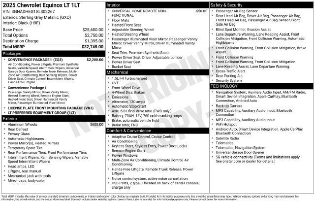 Used 2025 Chevrolet Equinox LT w/ Convenience Package II FWD image 38