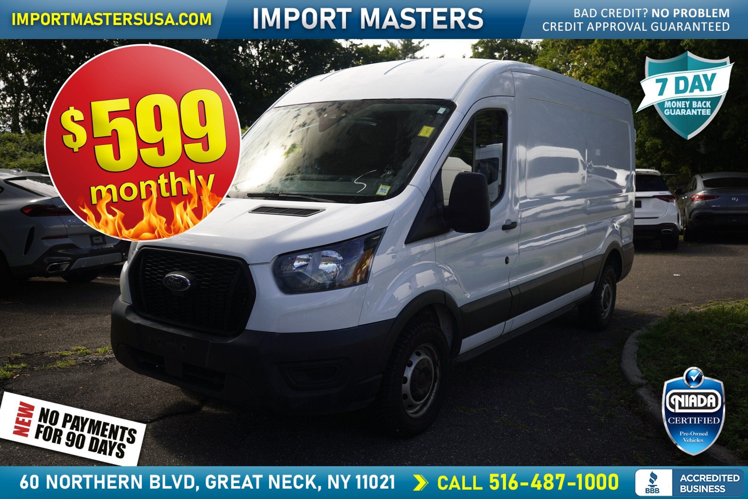 Used 2021 Ford Transit 250 Medium Roof w/ Load Area Protection Package RWD image 1