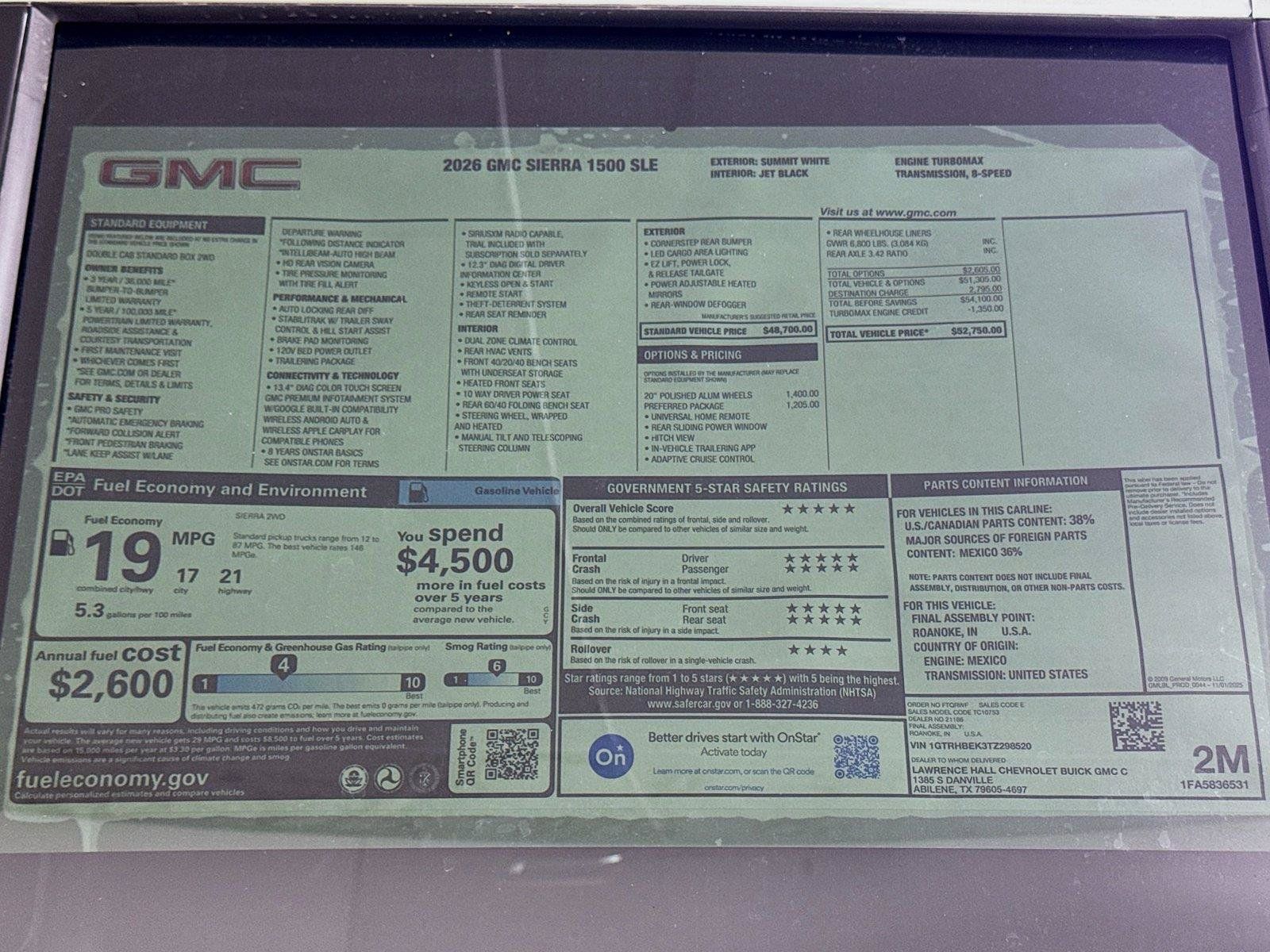 New 2026 GMC Sierra 1500 SLE w/ Preferred Package RWD image 20